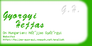 gyorgyi hejjas business card